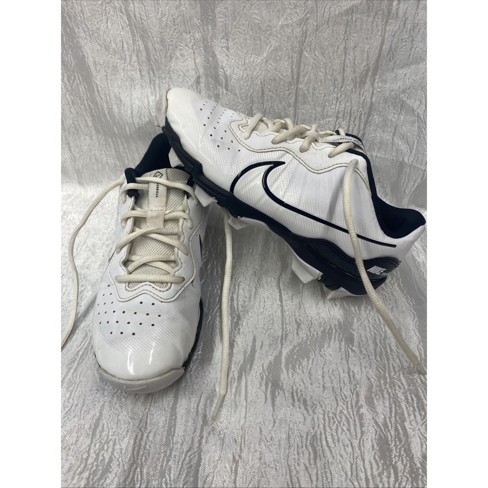 Nike Diamond  Size 4.5Y Baseball‎ Cleats White/Black DJ6525-101